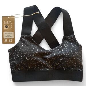 MALO Women's Black Patterned Sports Bra 🖤
